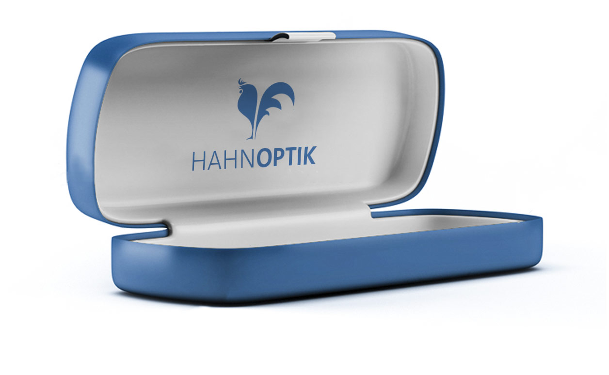 Hahnoptik Brillenetui mit Logo