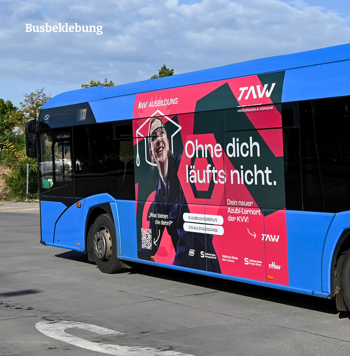 werbeagentur formtugend projekt kvv tavv ausbildung bus