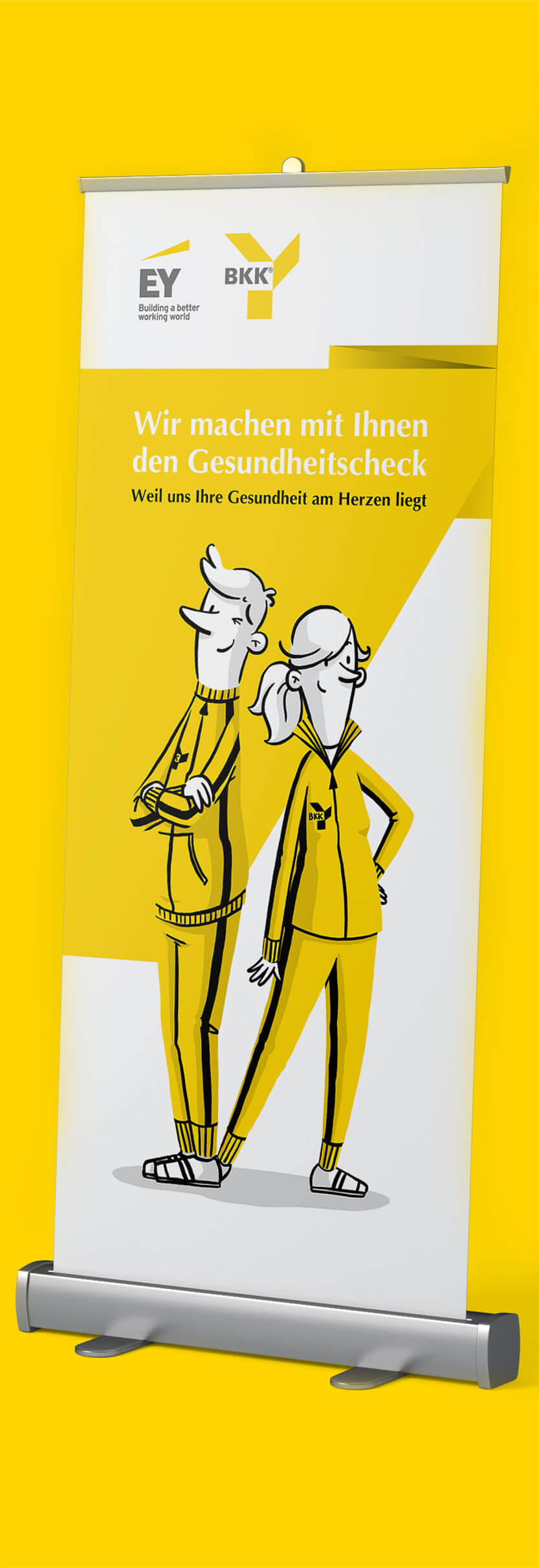 werbeagentur formtugend ey bkk kampagne sport rollup